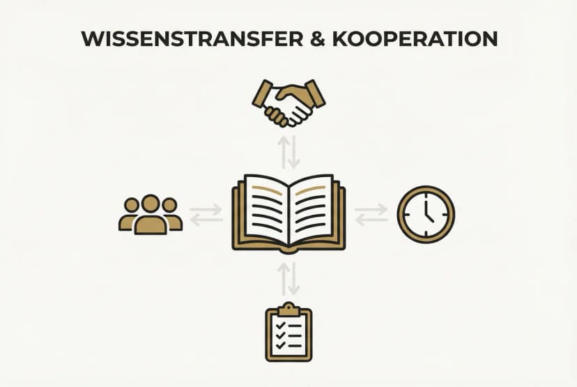 Das Bild zeigt das Buch als zentralen Wissens-Hub mit Kultur, Team, Onboarding und Prozessen.