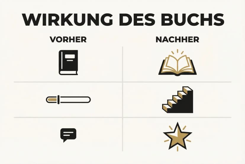 Vorher-Nachher-Vergleich wichtiger Markenmetriken: Das Buch erhöht Sichtbarkeit, Reputation und Markenbindung sichtbar und messbar.
