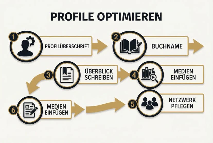 Fünf Schlüsselschritte zur Integration deines Buchs in professionelle Online-Profile