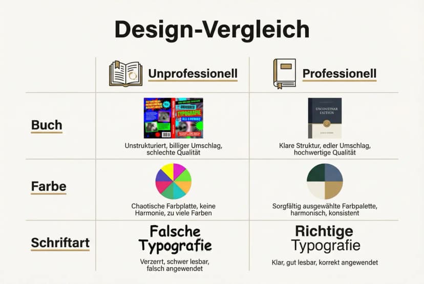Das Bild veranschaulicht, wie professionelles Buchcover-Design die Online-Reputation und Markenwirkung positiv beeinflusst.