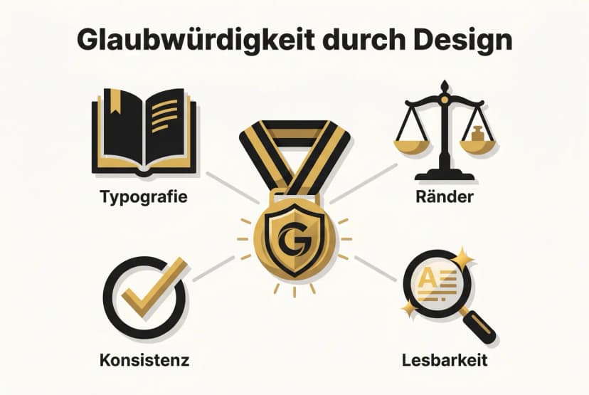 Konkreter Ablauf mit vier Schritten, der Autoren zeigt, wie sie Layoutprobleme systematisch prüfen, korrigieren, testen und abschließen können.